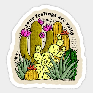 Valid Feelings Cactus Green Desert Prick Sticker